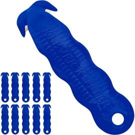 Klever Kutter 10 Pack Klever Kutter Blue Utility Knives Safe Box Cutter For Packing And Shi...