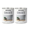Rust-Oleum 379908-2PK Concrete Interior Wall Paint, Quart, Sidewalk, 0.25 Gallon