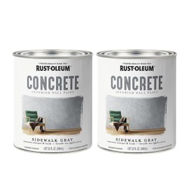 Rust-Oleum 379908-2PK Concrete Interior Wall Paint, Quart, Sidewalk, 0.25 Gallon (Pack of 2)