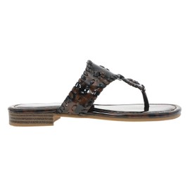 Pierre Dumas Women's Rosetta Slip On Thong Sandal (Brown, us_footwear_size_system, adult, women, numeric, medium, numeric_8)