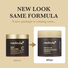 MEDICUBE Deep Vita C Pad, Pads Tonificantes Faciales con Agua de Espino Amarillo, Niacinamida 2%, Derivado de Vitamina C y PHA, Luminosidad y Textura,