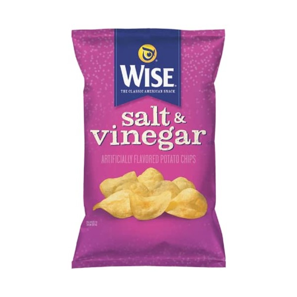 Wise Foods Salt & Vinegar Potato Chips Sharing Size Bags (4 Bags)