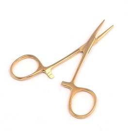 DDP 3-1/2 INCH STRAIGHT TIP FULL GOLD COLORED HEMOSTAT LOCKING PLIER