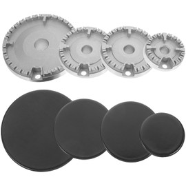 Housoutil Gas Stove Burners Caps, Stove knob Cooker Hat Set, Flame Cap Cover Replacement Stove Burners Head for Kitchen Fit to Most Metal Stove Burner Cover