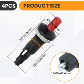 DALQUIS Push Botton Piezo Igniter, Two Outlet Plug Push Button Ceramic Igniter, Piezo Spark Ignition BBQ Grill Igniter for Gas Fireplace, Gas Oven（4pcs）