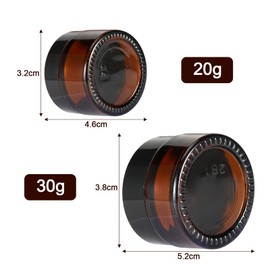 Litimkat Pack of 12 Amber Glass Empty Jars, Cream Jars, 20 ml/30 ml, Brown Glass Container, Empty Refillable, for Cosmetics, Creams, Lotions, Essential Oils