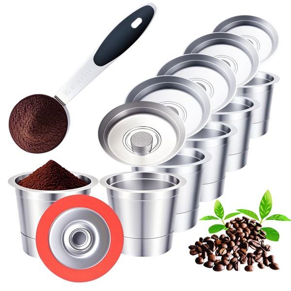 JavaNest 6 Pack Reusable K Cups with Stainless Steel Coffee