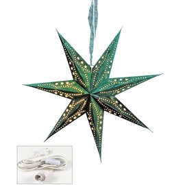 Luminous Star Green 7 Points Paper Star 60 cm Velvet Christmas Star Decoration Star Lamp Christmas Decoration