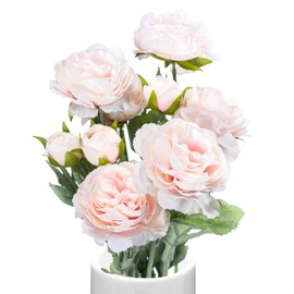 GOSTADY 3PCS Peonies Artificial Flowers,Artificial Ranunculus Flowers with Stems Real Touch Faux Silk Peonies Flowers for DIY Bouquets,Floral Arrangements,Bridal Shower Decorations(Light Pink)