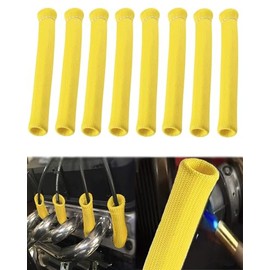 Funda protectora contra el calor para cables de bujía - 8 piezas 2500° Botas protectoras para cables de bujía, cubierta de protección térmica de bujía de 6 pulgadas de reemplazo para autos