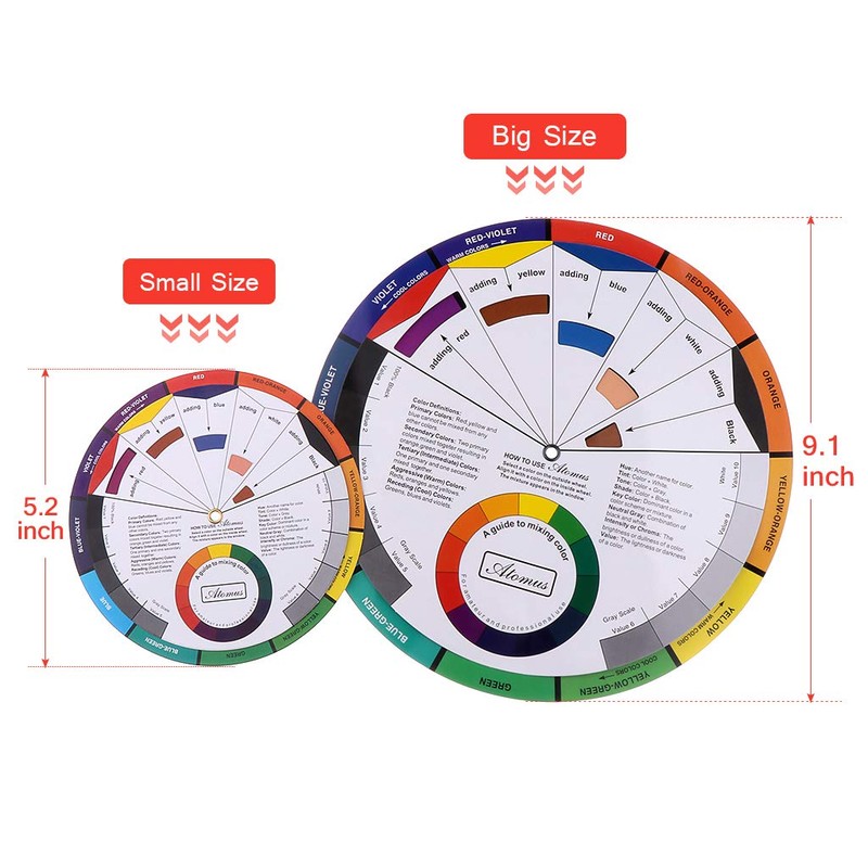 Pocket Color Wheel, Paint Mixing Learning Guide Art Class Teaching