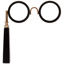 Creative Co-Op Brass Framed Spectacle Magnifying Glass, Black