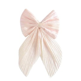 Accessorize Kingdom Silk Hair Bows, Large Vintage Ribbon Clips for Women and Girls, 6 Pack (Peach)