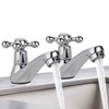 2 Pieces Traditional Bathroom Faucets, Chrome Hot and Cold Faucets,