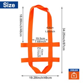 WISEPRO Bucket Sling for 5 Gallon Bucket, 1.9 Inch Wide Webbing Sling Lifting Multifunctional Drum Handling Sling with 2 Belly Bands, Capacity up to 200 LBS