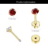 VDKIDKT Flat Back Birthstone Stud Earrings for Women Girls, 3mm