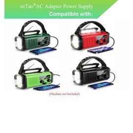 eeTao USB Type C AC/DC Adapter Charger Compatible with Leaton xsy-330 xsy330 XSY 330 Crank Radio, Emergency Radio 3.7V 10000 mah Polymer Battery DC5V 2.1A 5V 2100mA 5VDC 5.0V Power Supply Cable Cord