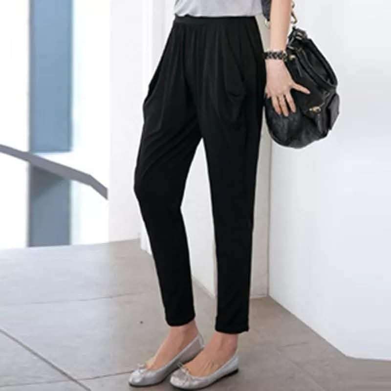 BlackCoco Women's Sarouel Pants, Loose Fit, Yoga, Long, Stretchable, Black,