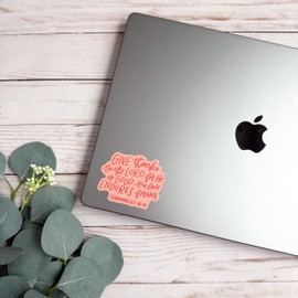 Swaygirls Sticker | Christian Stickers | Religious Faith Decals | Bible Verse Quote Stickers | Give Thanks to The Lord | His Love Endures Forever | 1 Chronicles 16:34 Scripture Sticker
