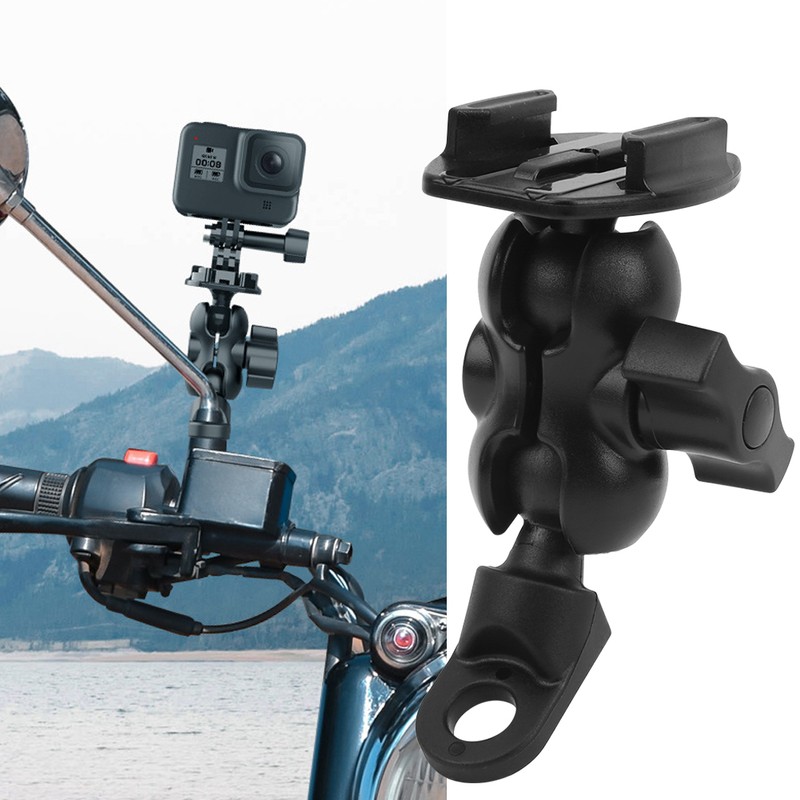TELESIN 360 Degree Rotation Motorcycle Rearview Mirror Support Clamp Motion