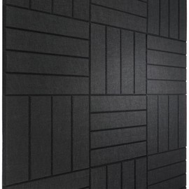 Large Cork Board for Office Felt Board Alternative - 12 Pack Slat Wall Paneling, Felt Bulletin Board Tiles for Office Wall Decor, Push pin Board Wall Organizer for Office - Black