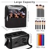 Relavel Travel Cosmetic Bag, Stand-up Makeup Brush Bag with Adjustable