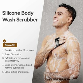 Depurador corporal de silicona para hombres y mujeres con cerdas fáciles de espuma, exfoliante de baño de esponja de silicona para una limpieza profunda, cepillo para polvo de lavado corporal de ducha