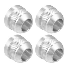 MACHSWON 4 Pcs Car Auto 20AN Male Weld on Fitting Bung Hose Adapter Fuel Oil Aluminum Alloy Thread Hose Adapter Connector Silver Tone