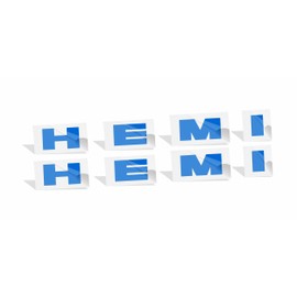 Engine Cover HEMI Lettering Overlay Decals (Set of 2) - Durango R/T - (Color: Reflective Blue)
