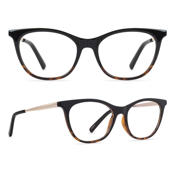 Compliments by DIFF Eyewear Darcy - Gafas de lectura con bloqueo de luz azul UV400 para mujer, Negro (Black Tortoise), M