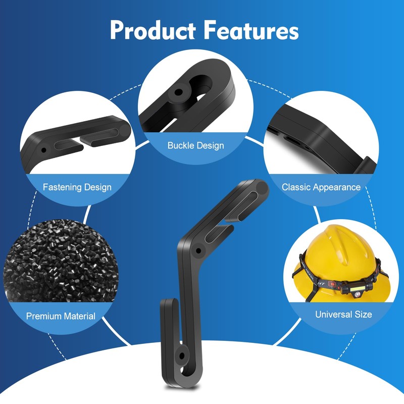 Dekeliy 6 Pcs Hard Hat Light Clips, Anti-Slip Stable Hardhat