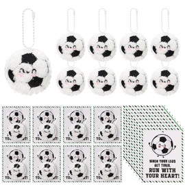 Jenaai Soccer Keychain Set with Inspirational Cards - 20 Pack