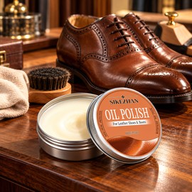 Leather Oil Polish for Shoes & Boots – Nourishing Leather Care Wax for Everyday Shine and Surface Maintenance, 50g / 100g