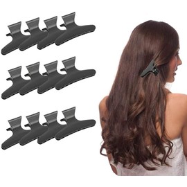 Juego de 12 pinzas para el pelo con diseño de mariposa negra, accesorios para peluquería antideslizantes para mujeres, pinzas para sección de pelo, pinzas para peluquería