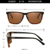 DUBERY Retro Square Polarized Sunglasses for Men Women UV400 Protection