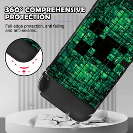 DLseego Protective Case for Switch OLED,Slim Soft Dockable Protective Shell Scratch Resistant TPU Protector Cover with 2 JoyCon Cover and 4 Joystick Grip Caps-Green OLED