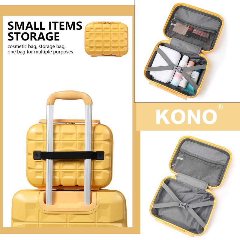 Kono Lightweight ABS Travel Makeup Carrying Case ABS Hard Shell