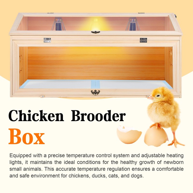 Brooder Box for Chicks, 32" Chicken Nesting Box with Heat