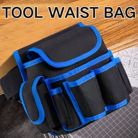 SUQ Tool belt pouch, 8 Pockets Heavy Duty for Women & Men, Work Tool Belt, Adjustable Tool Belts for Electrician,Carpenter,Construction,Plumbers (Blue)