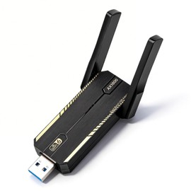 WiFi 6 USB Adapter, Plug and Play, 1800Mbps, Dual Antennas, Windows 11/10