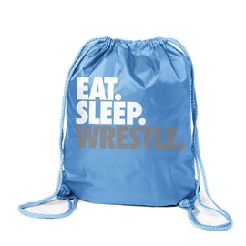 Wrestling Sport Pack Cinch Sack | Eat Sleep Wrestle | Light Blue
