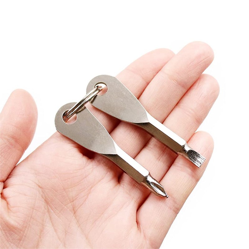 HappyHome Screwdriver Keychains, Phillips and Negative 2-Pack Portable Keychain with