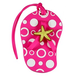 Beach Themed Hot Pink Flip Flop Luggage Tag w/Starfish