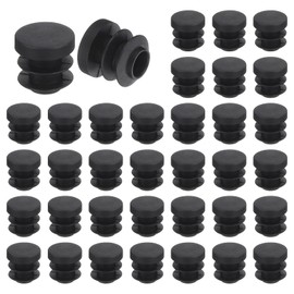40x Rubber Furniture Feet Ferrule Caps Stoppers - Ideal for Tables & Chairs -by AGTEHBZ (16mm, Black)