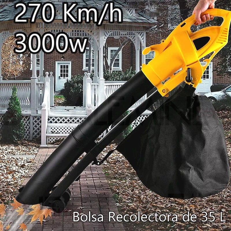 ALEMINE Sopladora Aspiradora Trituradora Electrica Bolsa Recolectora