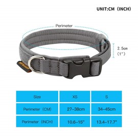 EXCELLENT ELITE SPANKER Puppy Dog Collar Nylon Adjustable Dog Collar Quick Release Dog Collar for Small Dogs Pet Soft Padded Dog Collar(Grey-XS)