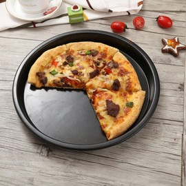 BORDSTRACT Pizza Pan, 8inch Non-Stick Carbon Steel Pizza Pan, Deep Dish Pizza Pan, Professional Bakeware for Home, Kitchen, Oven, Pizza Shop