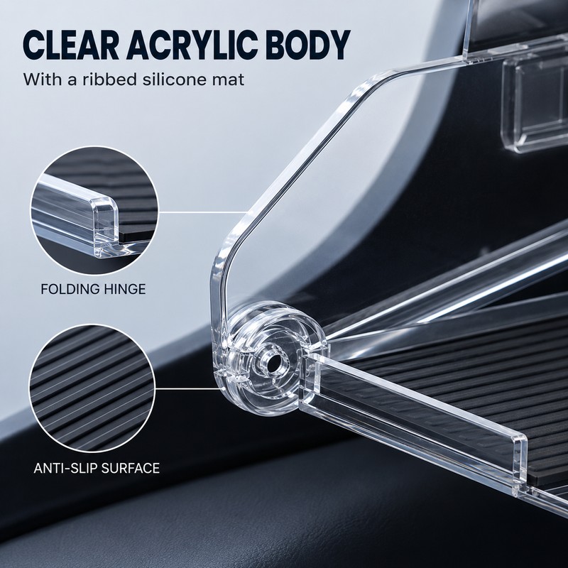 Magnetic Foldable Under-Screen Storage Organizer for Model 3 Highland &