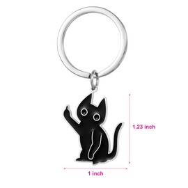 Cute Cat Keychain Black Cat Cool Stuff Cute Funny Gifts for Women Men Cute Keychain