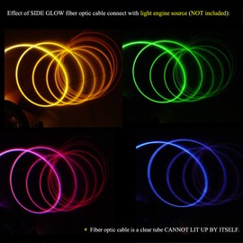 AKEPO Ф0.12in(3mm)16.4ft(5m) PMMA Plastic Side Glow Optical Fiber Light Cable Car Home Use Fiber Optic Lighting Decoration